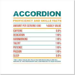 Funny Accordion Nutritional Facts Posters and Art